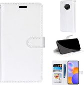 Voor Huawei Y9a Pure Kleur Horizontale Flip PU Lederen Case met Houder & Kaartsleuven & Portemonnee & Fotolijst (Wit)