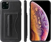 Fierre Shann volledige dekking lederen beschermhoes met houder en kaartsleuf voor iPhone 11 Pro Max (zwart)