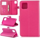 Voor iPhone 11 Lychee Texture Horizontale Flip Leren Case met Houder & Kaartsleuven & Portemonnee & Fotolijst (rose)