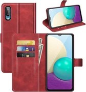 Voor Samsung Galaxy A02 Retro Kalfspatroon Gesp Horizontale Flip Leren Case met Houder & Kaartsleuven & Portemonnee (Rood)