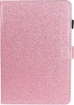 Voor Huawei MediaPad T5 Vernis Glitter Poeder Horizontale Flip Leren Case met Houder & Kaartsleuf (Roze)