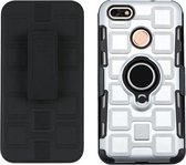 Voor Huawei P9 lite mini 3 in 1 Cube PC + TPU beschermhoes met 360 graden draaien zwarte ringhouder (zilver)