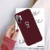 Voor Galaxy Note10 + Love Heart You Pattern Frosted TPU beschermhoes (wijnrood)