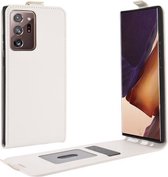 Voor Samsung Galaxy Note20 Ultra 5G R64 Textuur Enkele Verticale Flip Lederen Beschermhoes met Kaartsleuven & Fotolijst (Wit)