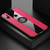 Voor Xiaomi Mi 8 XINLI Stikstof Textuur Schokbestendig TPU beschermhoes met ringhouder (rood)