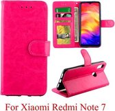 Voor Xiaomi Redmi Note7 Crazy Horse Textuur Horizontale Flip Leren Case met Houder & Kaartsleuven & Portemonnee & Fotolijst (Magenta)