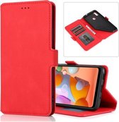 Voor Samsung Galaxy A11 Retro Magnetische Sluiting Horizontale Flip Leren Case met Houder & Kaartsleuven & Fotolijst & Portemonnee (Rood)