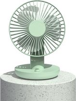 Creatieve USB oplaadbare mini stille desktop hoge windkracht schudkop ventilator (groen)