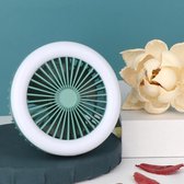 6355 Mini-karabijnhaak opvouwbare ventilator nachtlampje (groen)