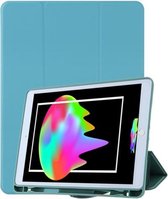 Voor iPad 10.2 Honingraatventilatie Opvouwbare Vervorming Horizontale Flip PU-lederen hoes met 3-vouwhouder & pennensleuf & Smart Sleep / Wake-up (blauw)