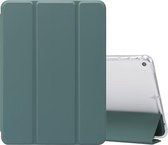 Voor iPad mini (2019) / mini 4 3-vouwbaar Elektrisch geperst huidtextuur Horizontaal Flip Schokbestendig Transparant TPU + PU lederen tas met houder & pennensleuf & slaap- / wekfunctie (diepg