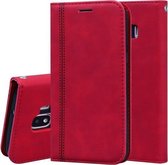 Voor Samsung Galaxy J2 Core Frosted Business Magnetische horizontale Flip PU lederen tas met houder & kaartsleuf & lanyard (rood)