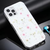 Gypsophila bloemenpatroon TPU beschermhoes voor iPhone 12 Pro Max (roze)