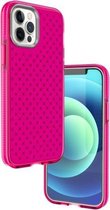 Shockproof Grid Texture TPU beschermhoes voor iPhone 12/12 Pro (rood)