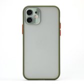 Volledige dekking TPU + pc-beschermhoes met metalen lensafdekking voor iPhone 12 Pro (grasgroen-rood)