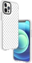 Shockproof Grid Texture TPU beschermhoes voor iPhone 12 Pro Max (wit)