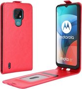 Voor Motorola Moto E7 R64 Texture enkele verticale flip lederen beschermhoes met kaartsleuven en fotolijst (rood)