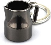 Creative Coffee Appliance Keychain Metal 3D Mini Coffee Pot Pendant, Kleur: Coffee Pot Black