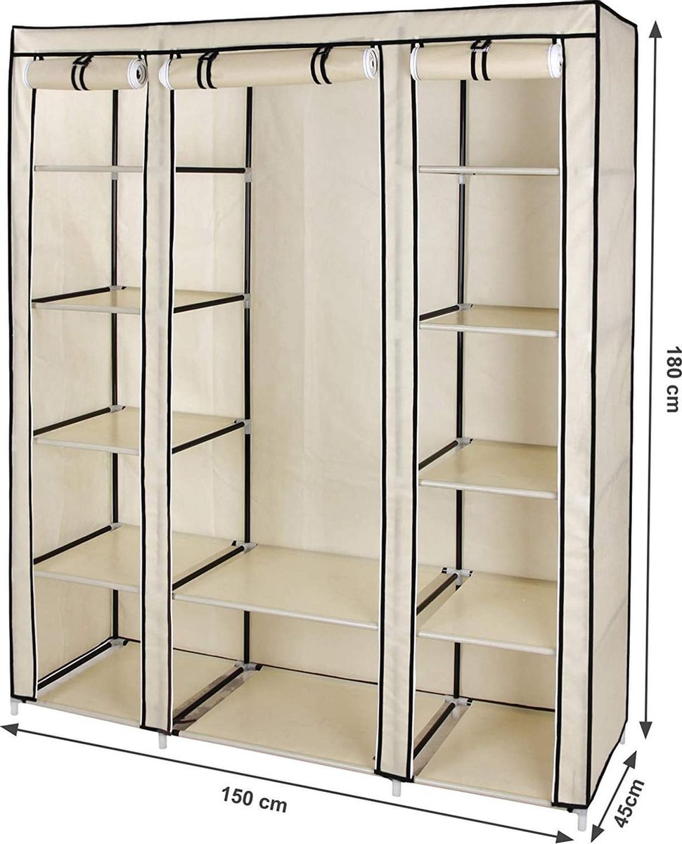 Armoire SONGMICS, armoire pliante XXL , armoire en tissu avec tringle et 3 portes...
