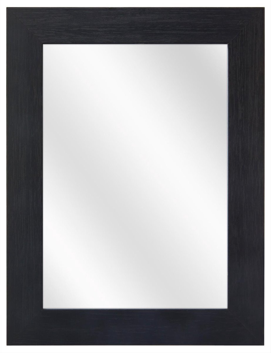 Spiegel met Brede Houten Lijst - Zwart - 24 x 30 cm