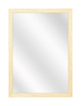 Spiegel met Vlakke Houten Lijst - Blank Ongelakt - 50 x 60 cm