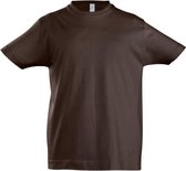 SOLS Kinder Unisex Imperial Zware Katoenen Korte Mouwen T-Shirt (Chocolade)