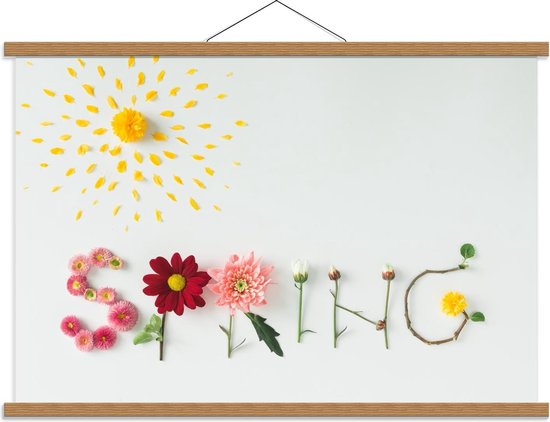 Schoolplaat – ''Spring'' van Bloemen - 90x60cm Foto op Textielposter (Wanddecoratie op Schoolplaat)