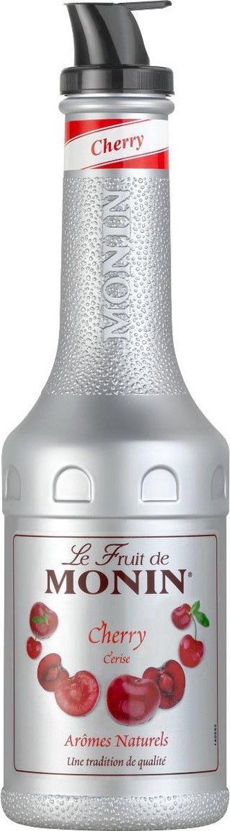 Goedkoopste Monin Kersen Fruitpuree Fles 1 Liter met Schenktuit | siroop