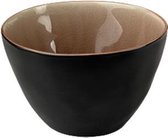 Kom - Zwart / Bruin - Keramiek - h 10 x Ø 14.5 cm