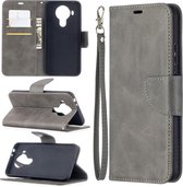 Nokia 5.4 hoesje - MobyDefend Wallet Book Case Met Koord - Grijs - GSM Hoesje - Telefoonhoesje Geschikt Voor: Nokia 5.4