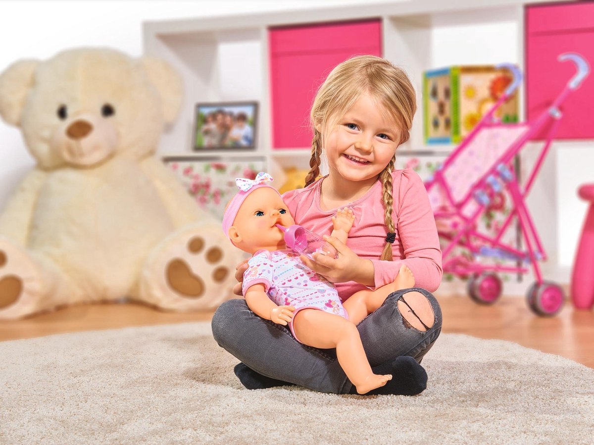 Simba - New Born Baby - Babypop - 43 cm - slapende ogen - roze - drink en plasfunctie - babypop — afbeelding 5