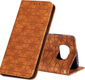 Voor Xiaomi Poco X3 NFC Lucky Flowers Embossing Pattern Magnetische Horizontale Flip Leather Case met houder & kaartsleuven (geel bruin)