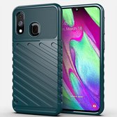 Voor Galaxy A40 Thunderbolt Shockproof TPU Soft Case (groen)