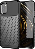Voor Xiaomi Poco M3 Thunderbolt schokbestendig TPU beschermend hoesje (zwart)