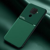 Voor Huawei Nova 5i Pro Classic Tilt Strip Grain Magnetisch Schokbestendig PC + TPU-hoesje (groen)