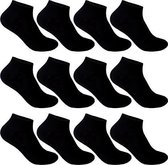 Teckel sneaker sokken naadloos katoen 12 paar - zwart - 35/38