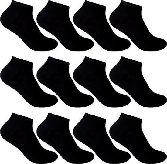 Chaussettes sneaker teckel coton sans couture 12 paires - noir - 35/38
