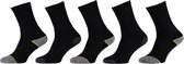 Werksokken - Sokken heren - Sokken dames - Unisex - Zwart - Maat 39/42 - 5 paar