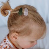Baby haarspeldjes met stof - Neutral check | Baby