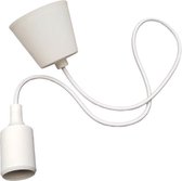 LED lamp DIY - Pendel hanglamp - Strijkijzer snoer - E27 Siliconen fitting - Plafondlamp - Wit