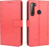 Voor HTC Desire 20 Pro Retro Crazy Horse Texture Horizontale flip lederen tas, met houder & kaartsleuven en fotolijst (rood)