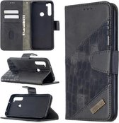 Voor Xiaomi Redmi Note 8T Bijpassende Kleur Krokodil Textuur Horizontale Flip PU Lederen Case met Portemonnee & Houder & Kaartsleuven (Zwart)