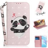 Voor Xiaomi Mi 10T Lite 5G 3D Gekleurde Tekening Horizontale Flip Leren Case met Houder & Kaartsleuven & Portemonnee & Lanyard (Hart Panda)