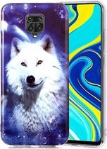 Voor Xiaomi Redmi Note 9 Pro Lichtgevende TPU zachte beschermhoes (Starry Sky Wolf)