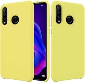 Effen kleur vloeibaar siliconen valbestendig beschermhoesje voor Huawei P30 Lite / Nova 4e (geel)