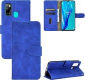 Voor Ulefone Note 9P Effen Kleur Huidgevoel Magnetische Gesp Horizontale Flip Kalf Textuur PU Lederen Case met Houder & Kaartsleuven & Portemonnee (Blauw)