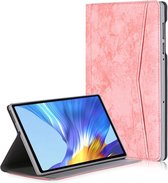 Voor Lenovo Tab M10 Plus Marmeren Doek Textuur Horizontale Flip Leren Case met Kaartsleuf & Houder (Roze)