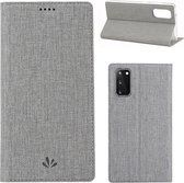 Voor Galaxy S20 ViLi schokbestendig TPU + PU horizontaal flip beschermhoes met kaartsleuf en houder (grijs)