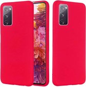 Voor Samsung Galaxy S20 FE / S20 Lite Pure Color Vloeibare siliconen schokbestendige hoes met volledige dekking (rood)