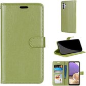 Voor Samsung Galaxy A32 5G Pure Color Horizontale Flip PU lederen tas met houder & kaartsleuven & portemonnee & fotolijst (groen)